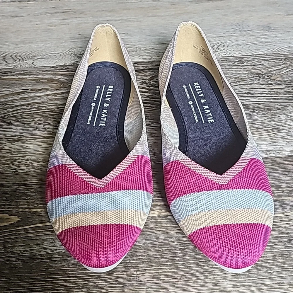 Kelly‎ & Katie Ballett Striped Flats Shoes Size 9